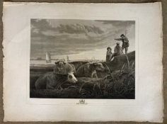 Aelbert Cuyp (1620-1691), after Daniel Lerpiniere, 'Morning', copper plate engraving, circa 1794,