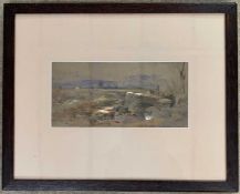 Attributed to Henry Bright (1810-1873), 'The Road to the Moor's', watercolour heightened in white,