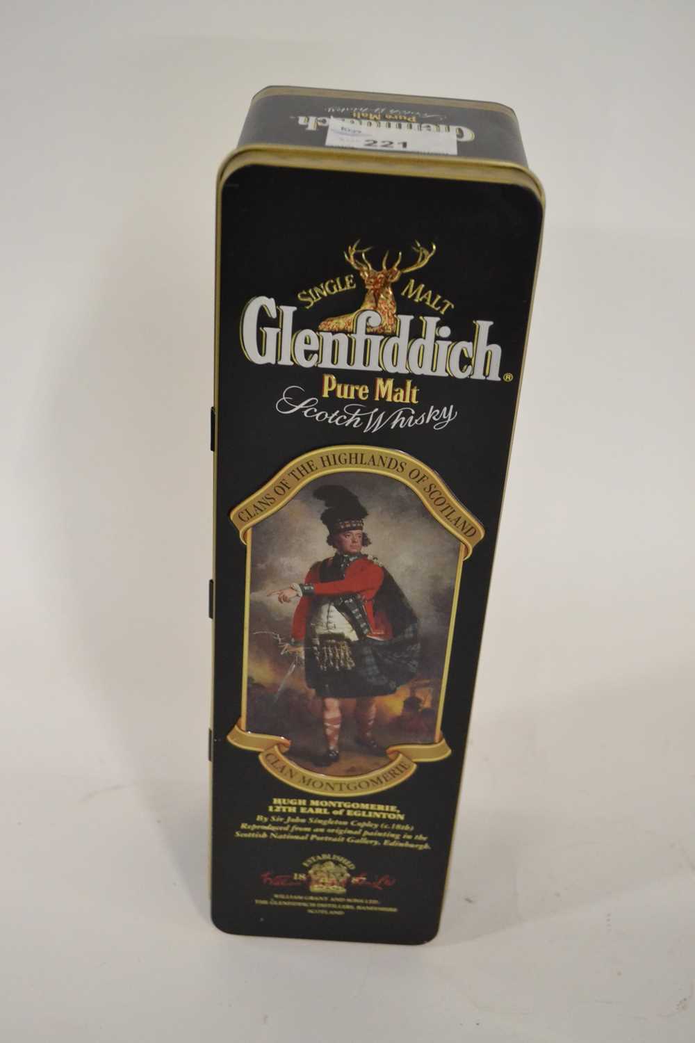 Glendfiddich Single Malt Pure Malt Scotch Whisky: Clan Montgomerie, 70cl, in presentation tin