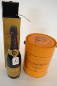 Veuve Cliquot Champagne, 70cl, boxed, together with a Veuve Cliquot tin with two 20ml miniatures, (