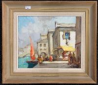 Knut Norman (Swedish,1896-1977) Venice scene, oil on board, signed, 45x37cm, framed