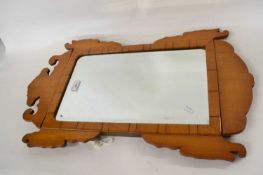 Georgian style fretwork framed wall mirror with bevelled rectangular mirror plate, 65cm high