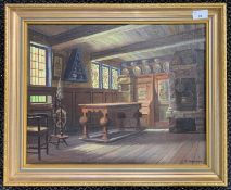 Frederik Svendsen (Danish, 1885-1975), Interior scene, signed, 45.5x36cm, framed