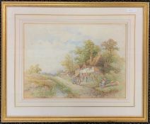Stephen James Bowers (act. 1874-1892), Countryside scene, watercolour, signed, 44x32cm, framed and