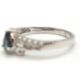 An 18ct white gold diamond and blue-green stone ring, the central blue-green pear shape stone set - Image 4 of 4