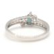 An 18ct white gold diamond and blue-green stone ring, the central blue-green pear shape stone set - Image 3 of 4
