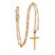 A fancy link cross and chain, the cross pendant with engraved decoration to one side and stamped 9ct - Image 3 of 3