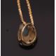 A 9ct opal and diamond pendant necklace, the oval opal cabochon in a pear shape mount with diamond - Image 3 of 4