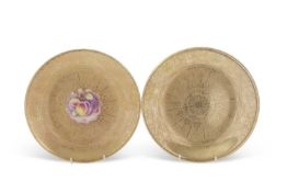 A further Royal Worcester gilt decorated plate, the centre painted with fruit, signed by T Nutt,