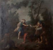 Follower of Nicolas Lancret (1690-1743) children playing Blind Man's Buff 18th century oil on canvas