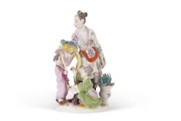 A Meissen Chinoiserie group after the model by Kandler & Reinicke, late 19th/20th Century (losses to
