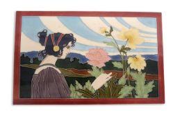 Carl Luber (German 1868-1934) for Johann Von Schwarz and art nouveau/jugendstil plaque with tube-