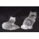 Lalique Seated "Heggie" Cat with a further example late 20th century with etched marks to base (2) - Image 1 of 4