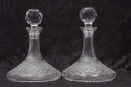 A pair of Waterford Crystal glass ships decanters