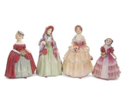 A group of four mid 20th Century Royal Doulton figurines comprising RubyHN1724, Dainty May HN1639,