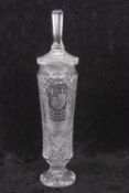 Impressive Waterford Trophy Vase and Cover 1984 etched Waterford Crystal Award 1984 and