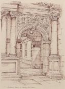 Anthony E. Smith (20th /21st century), 'Entrance Porch to Audley End House', ink and pencil study,