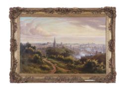 Alfred William Darby (1844-1916), View over Norwich from Mousehold Heath, oil on canvas, signed