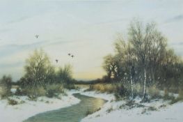 Colin Burns (British, b.1944), 'The Winter Dyke', limited edition chromolithograph, numbered 179
