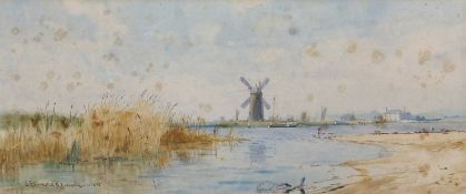 John Francis Rennie (Scottish, fl.1900-1930), Wherries on an estuary, watercolour, signed,