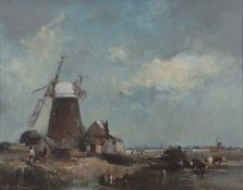 Arthur Davies RBA RCA (1893-1988), 'Marsh Mill near Runham, near Gt. Yarmouth', oil on board,