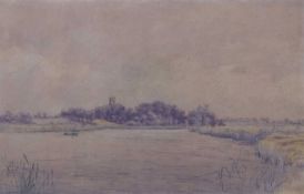 Attributed to Stephen John Batchelder (1849-1932), inscribed on backboard 'Belaugh Reach and