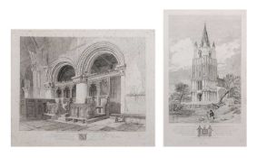 John Sell Cotman (1782-1842), 'Walsoken Church', plate 52 and 'Interior of the Chancel of Walsoken