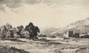 Leonard Squirrel (1893-1979), Uquhart Castle, etching (minor spotting to plate) signed in pencil