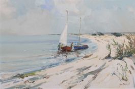 Jason Partner (British, 1922-2005), 'Out on the Point Blakeney', oil on board, signed,