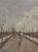 Owen Waters (1916-2004), after Mauve (see Anton Mauve 'Dutch Road' circa 1880), 29x21.5 cm, oil on