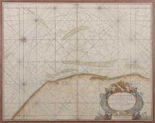 Capt. Greenville Collins (1624-1694), 'Yarmouth and the Sands about it', hand coloured copper
