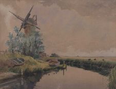 Charles Hannaford Jnr (British, 20th century), Norfolk Broads, watercolour, signed, 40x30cm,