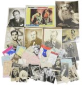 A collection of various vintage signed ephemera (some facsimile), to include: Bing Crosby (F),