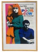 A framed German reproduction one sheet poster for Poor Cow, starring Terence Stamp and Carol White
