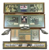 Four framed display montages for Quatermass and the Pit, include signed card by creator Nigel Kneale