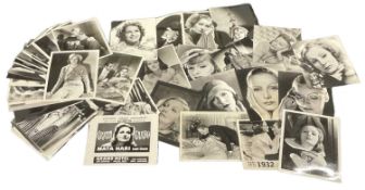 A large collection of black and white headshots, film stills etc depicting Greta Garbo