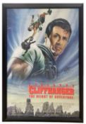 A framed one-sheet poster for Cliffhanger, bearing the signatures of Sylvester Stallone, Michael