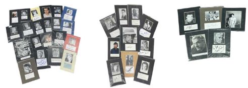A good collection of British television and film star mounted photographs and autographs, to include
