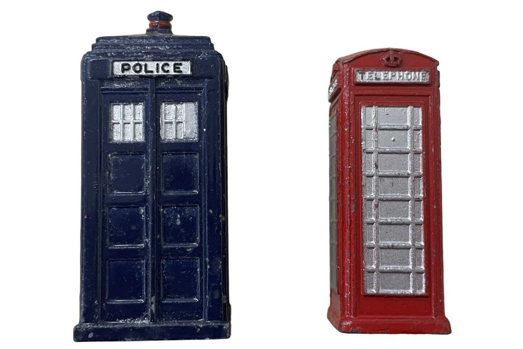 A Dinky Telephone Box and Police Box