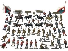 A collection of various military die-cast figures, to include some Britains, J Hill etc