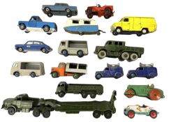 A mixed lot of various die-cast Dinky vehicles, transporter, caravan etc