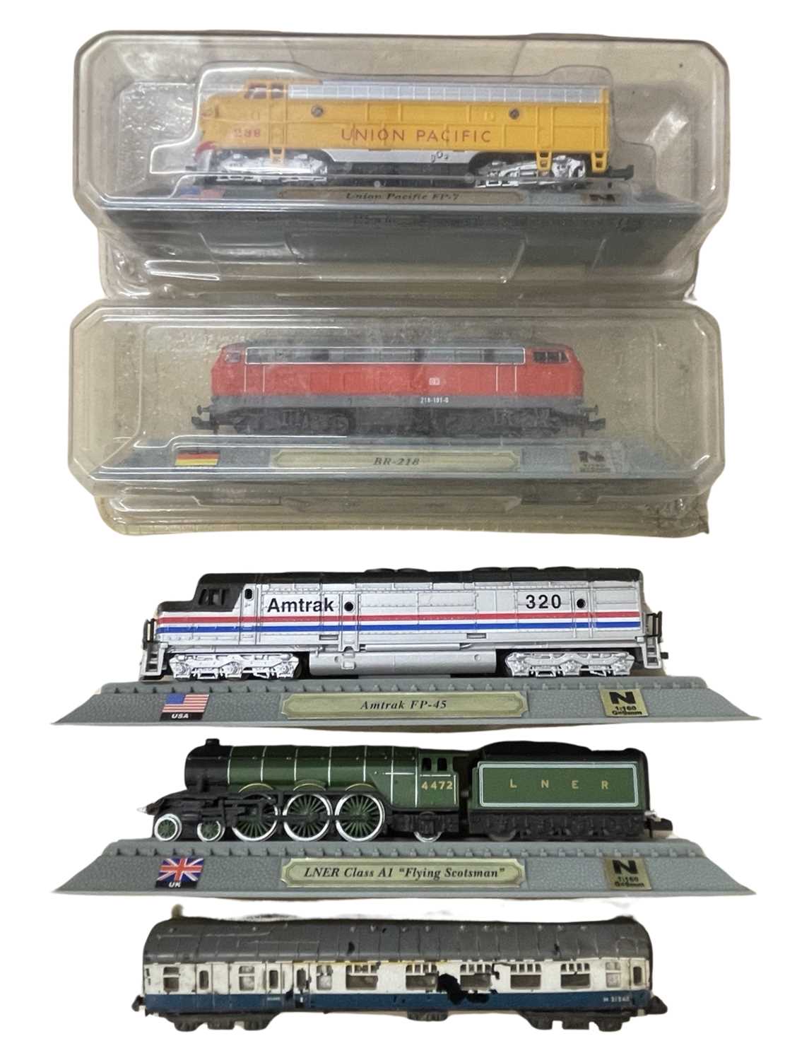 A small collection of N gauge railway display pieces