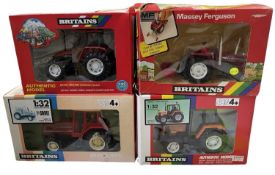 Four boxed Britains 1:32 tractor models, to include: - Massey Ferguson 9514 - Fiat L85 9489 - Same