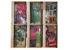 A collection of vintage Meccano, housed within a 6-drawer chest