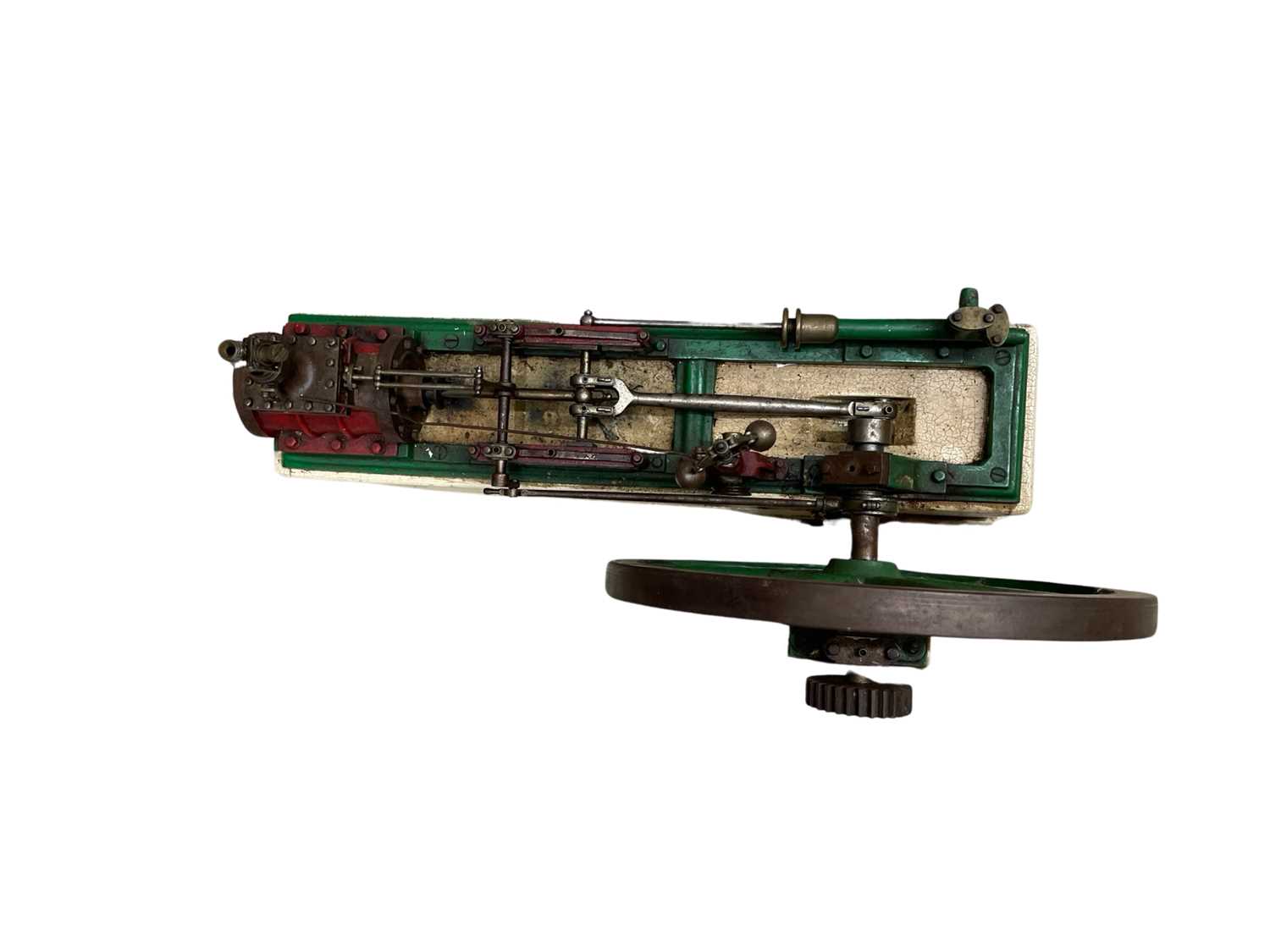 A large single cylinder horizontal stationary steam engine, mounted to composite base, together with - Image 3 of 5