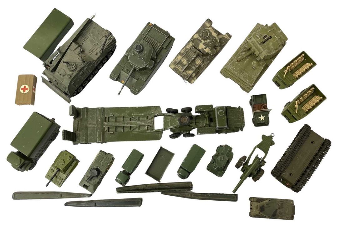 A mixed lot of various die-cast military vehicles, to include Dinky, Corgi, Matchbox etc