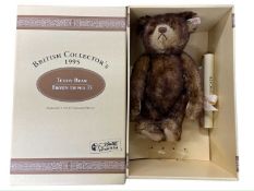 A boxed limited edition Steiff British Collector's 1995 Brown Tipped 35 Teddy Bear, with