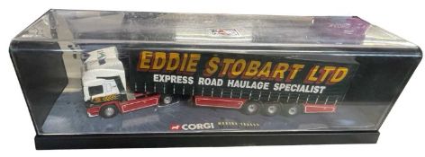 A cased Corgi large scale truck, 75201 ERF Curtainside (Eddie Stobart Ltd)