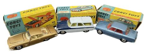 Three boxed Corgi cars, to include: - 241 Ghia L.64 with Chrysler Engine - 424 Ford Zephy Estate Car