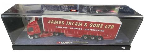 A cased Corgi large scale truck, 75401 Leyland DAF Curtainside (James Irlam and Son)